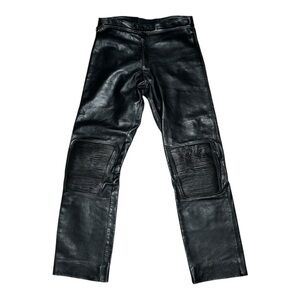 Vintage Bates Heavy Leather Motto Pants Black 32" Waist